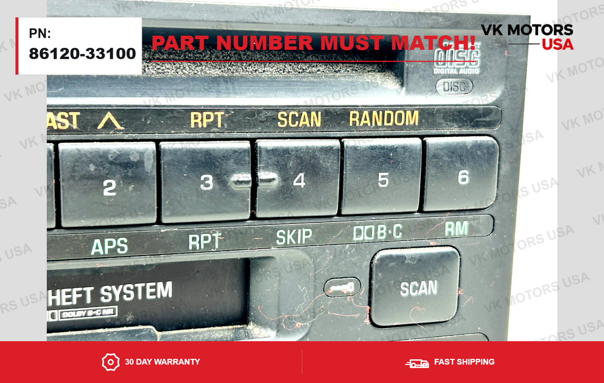 Toyota Mr2 Supra Land Cruiser Stereo CD Cassette Radio 86120-33100 OEM
