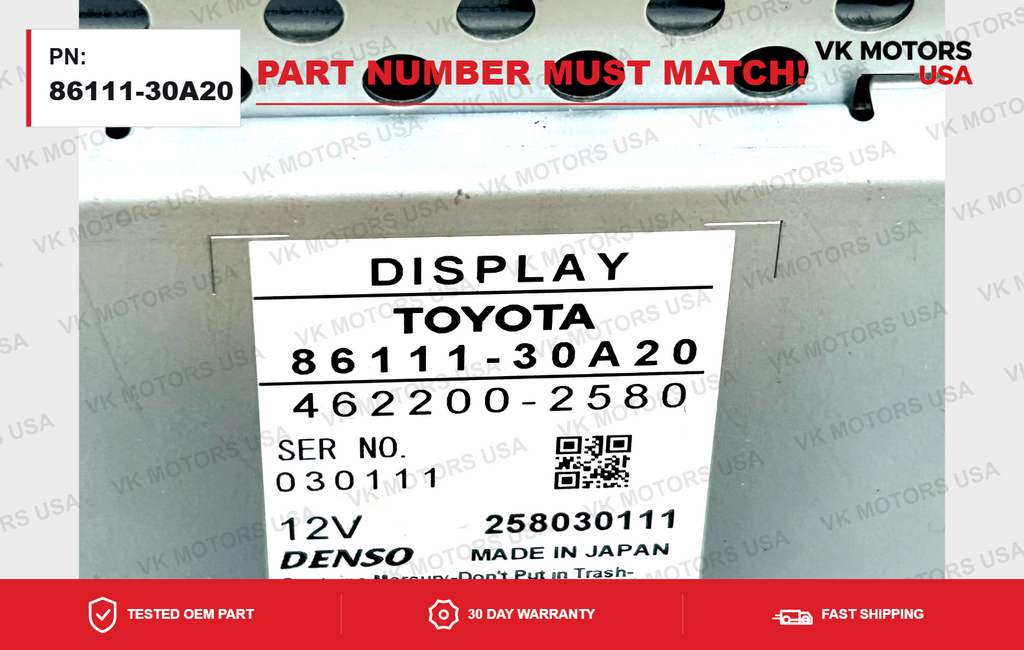 2007-2010 Lexus GS350 Navigation GPS Screen Display Radio OEM 86111-30A20