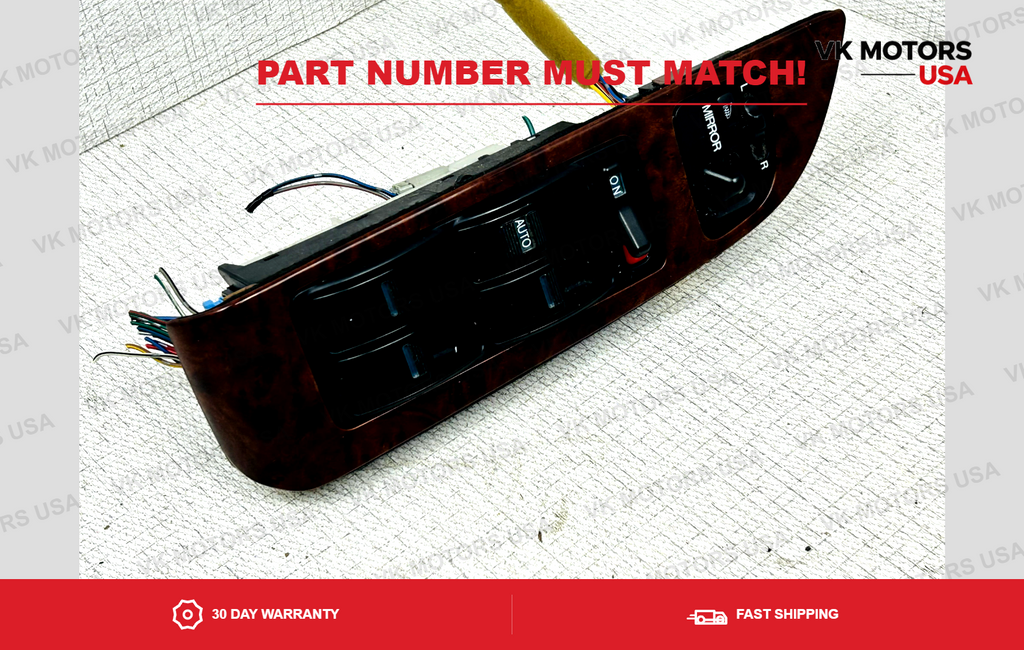 Acura  RL 2002 2004 Master Power Window Switch  Left Side 37750-SZ3-A05 Wood OEM