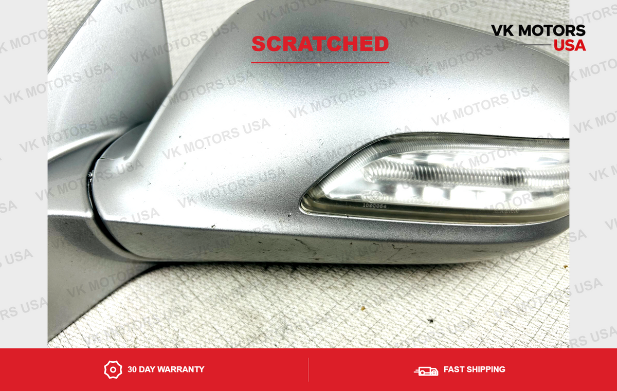 2007 2008 Acura TL Left Driver Side View Door Mirror Turn Signal OEM Silver
