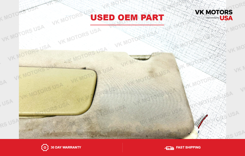 2004-2008 Toyota Solara Driver & Passenger Side Sun Visor Pair Set Tan Lighted