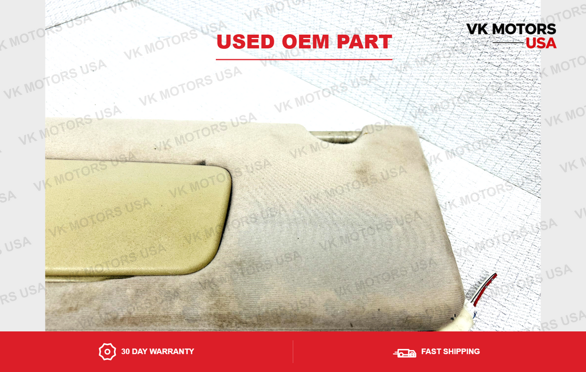 2004-2008 Toyota Solara Driver & Passenger Side Sun Visor Pair Set Tan Lighted