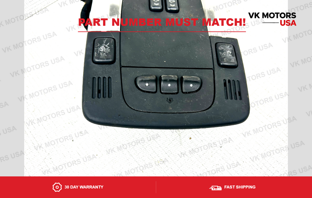 Overhead Console Map Lights Sunroof Switch Homelink Shale 06-11 Cadillac DTS OEM