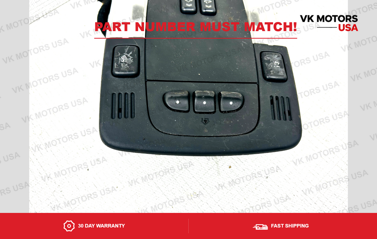 Overhead Console Map Lights Sunroof Switch Homelink Shale 06-11 Cadillac DTS OEM