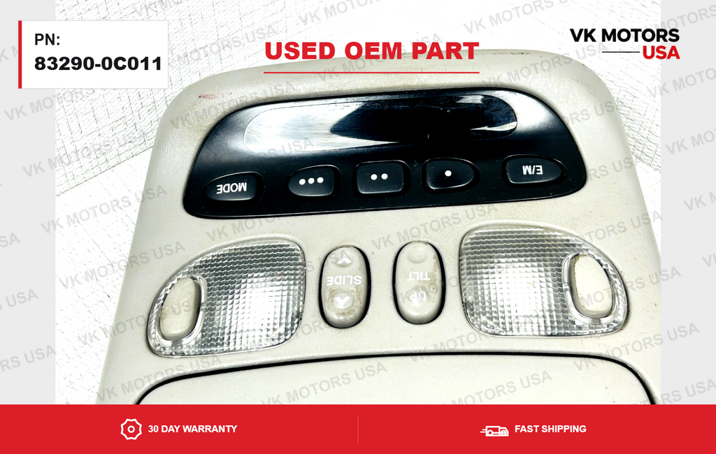 Toyota Sequoia 2001-2007 Overhead Console Dome Light Assembly OEM 83290-0C011