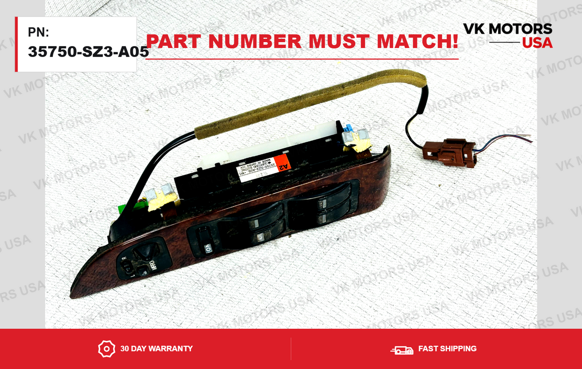 37750-SZ3-A05 Master Power Window Switch Left Side Wood OEM Acura RL 2002-2004