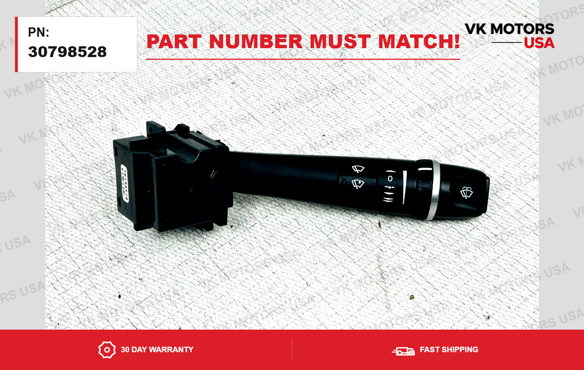 Windshield Wiper Control Switch Volvo S60 S80 Stalk Silver OEM 30798528