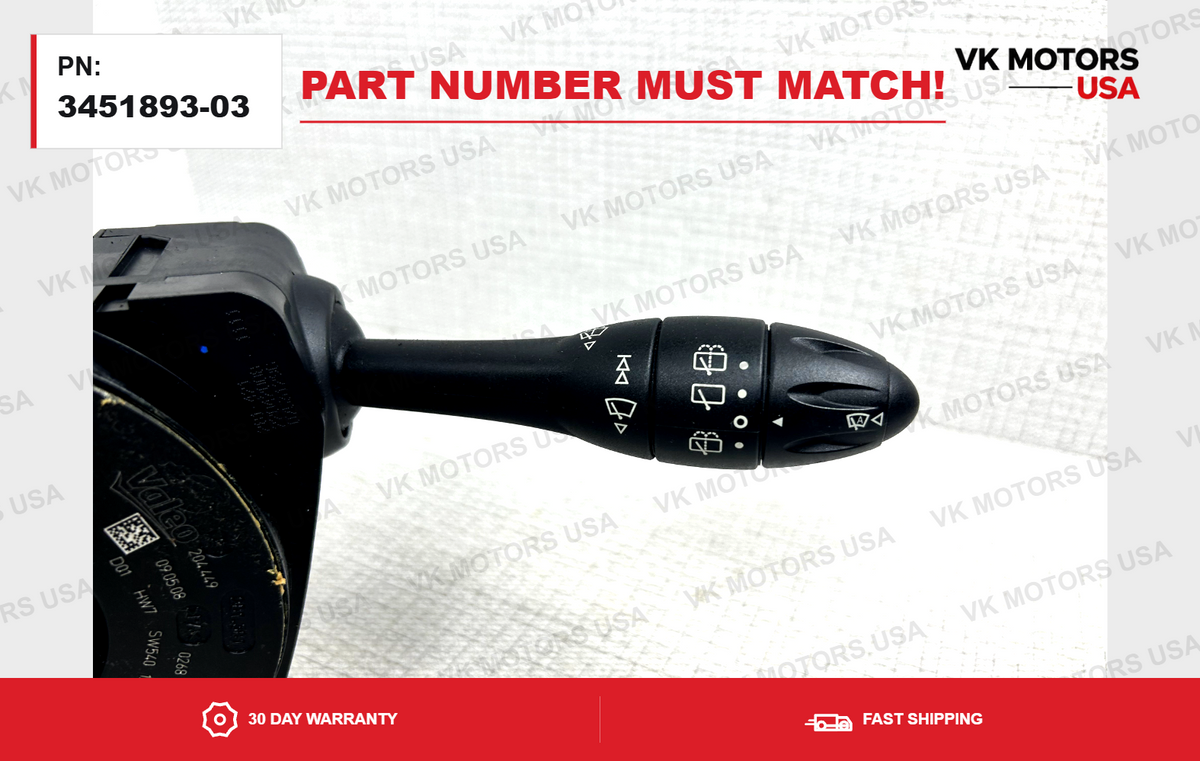 Turn Signal Wiper Switch Steering Column  3451893-03 MINI Cooper 2007–2013 OEM