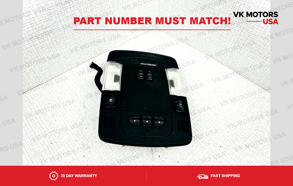 Overhead Console Map Lights Sunroof Switch Homelink Shale 06-11 Cadillac DTS OEM