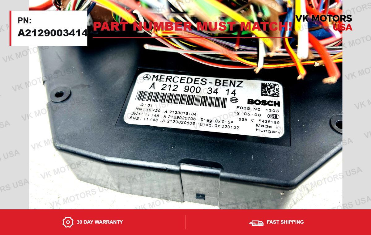 10-15 Mercedes W204 C250 SLK250 E350 Front SAM Module Fuse Box A2129003414 OEM