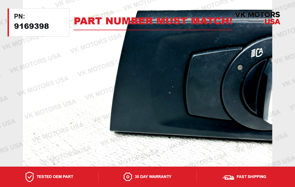 08-11 OEM BMW E82 E88 E90 E91 Headlight Switch Control Panel Light Module BLACK