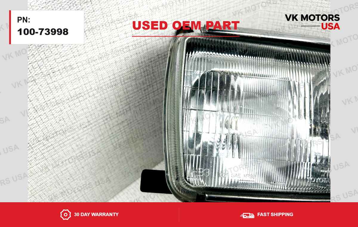 91 92 93 94 Toyota Land Cruiser Headlight Assembly OEM Drivers Left Side LH