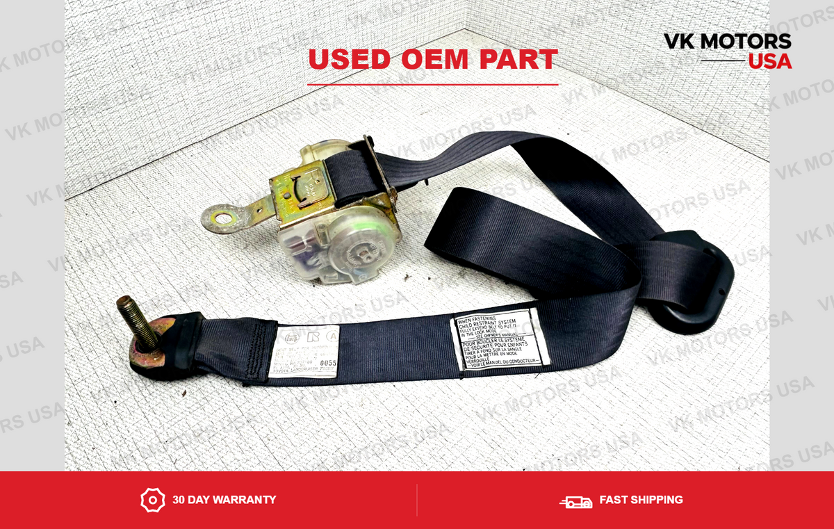 1991-1994 Toyota Land Cruiser Front Right Passengr Seat Belt Gray Retractor OEM