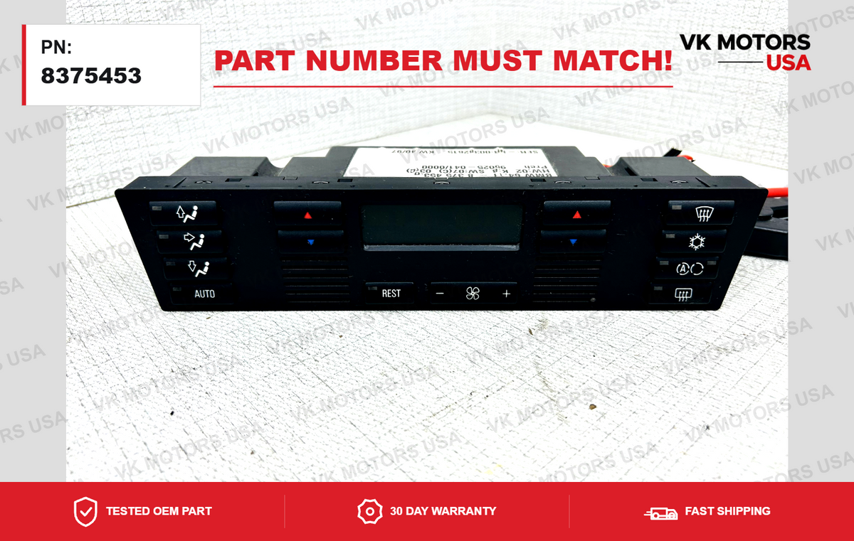BMW 5 E39 525 530 540 M5 AC Air Conditioning Heater Climate Control Unit 8375453
