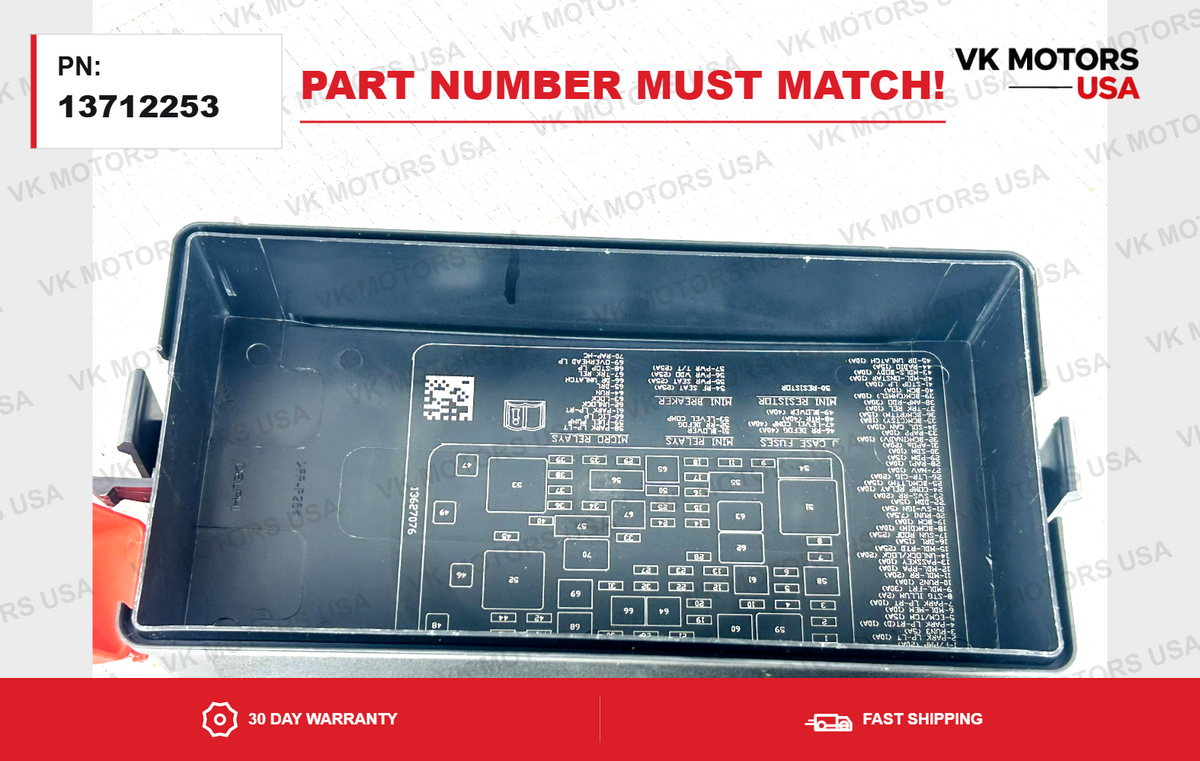 Rear Fuse Box Under Seat OEM 2008-2011 Buick Lucerne Cadillac DTS 13712253