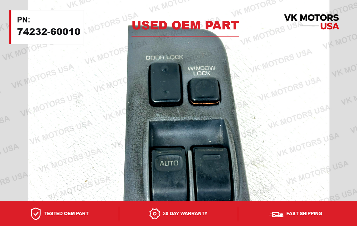 91-97 Toyota Land Cruiser Front Master  Window Switch OEM Drivers Left Side Gray