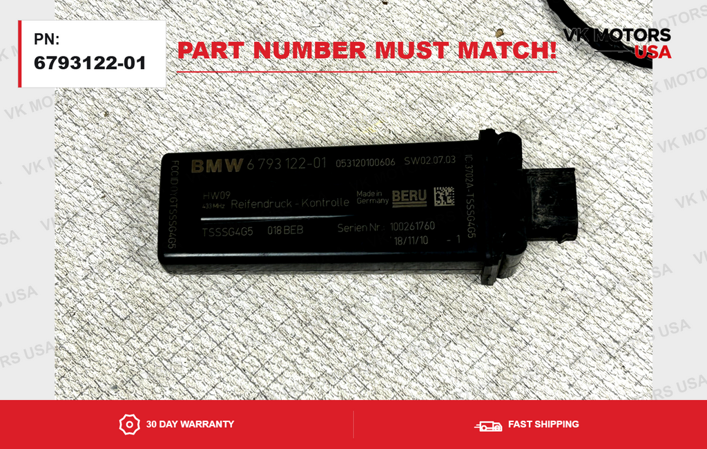 BMW E90 E92 E84 RDC Tpms Antenna Module OEM 6793122-01