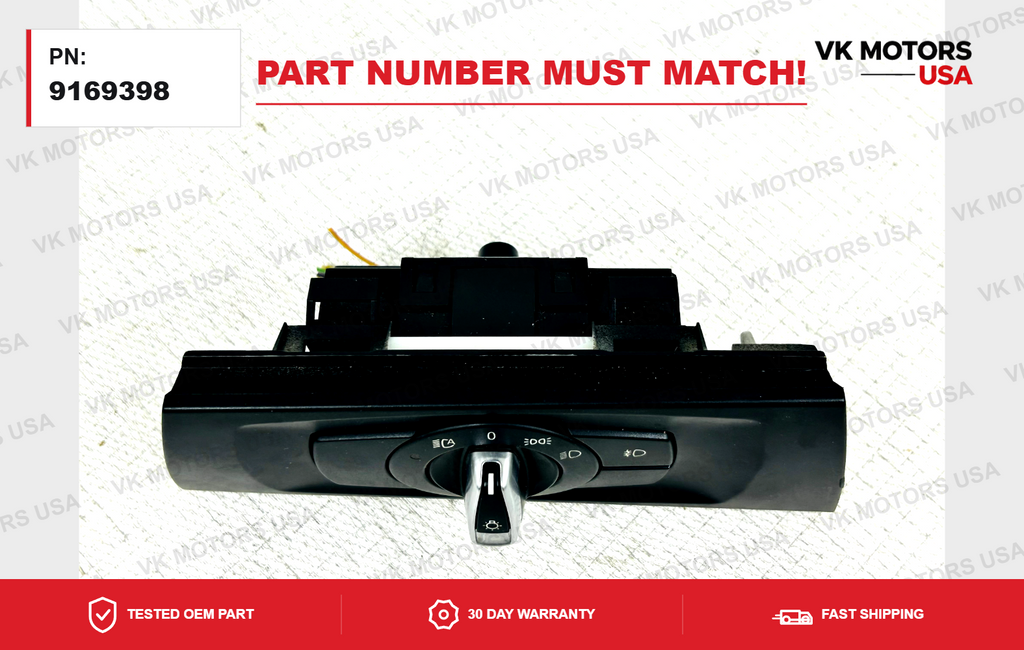 08-11 OEM BMW E82 E88 E90 E91 Headlight Switch Control Panel Light Module BLACK