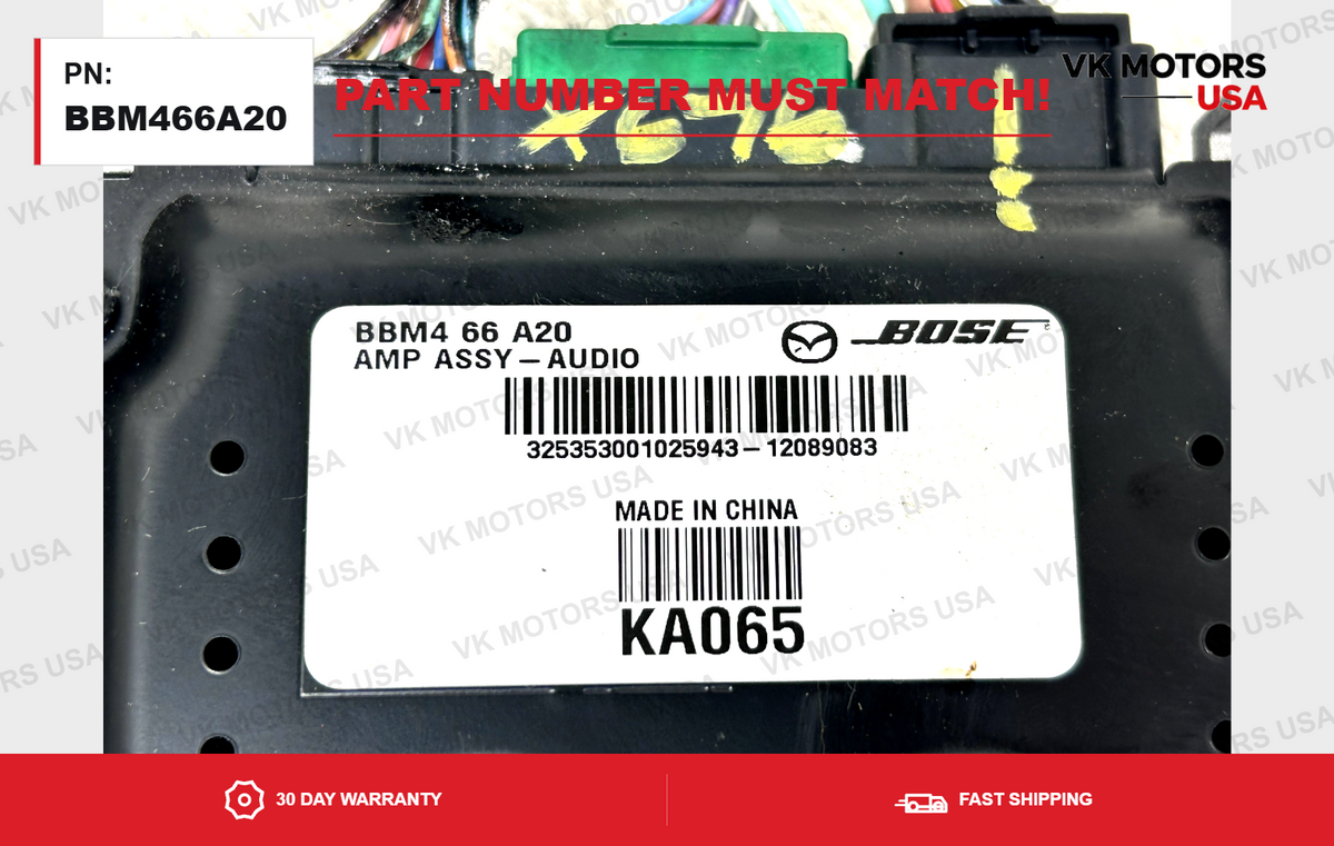 2009-2013 Mazda 3 Bose Radio Stereo Amp Amplifier BBM466A20 OEM