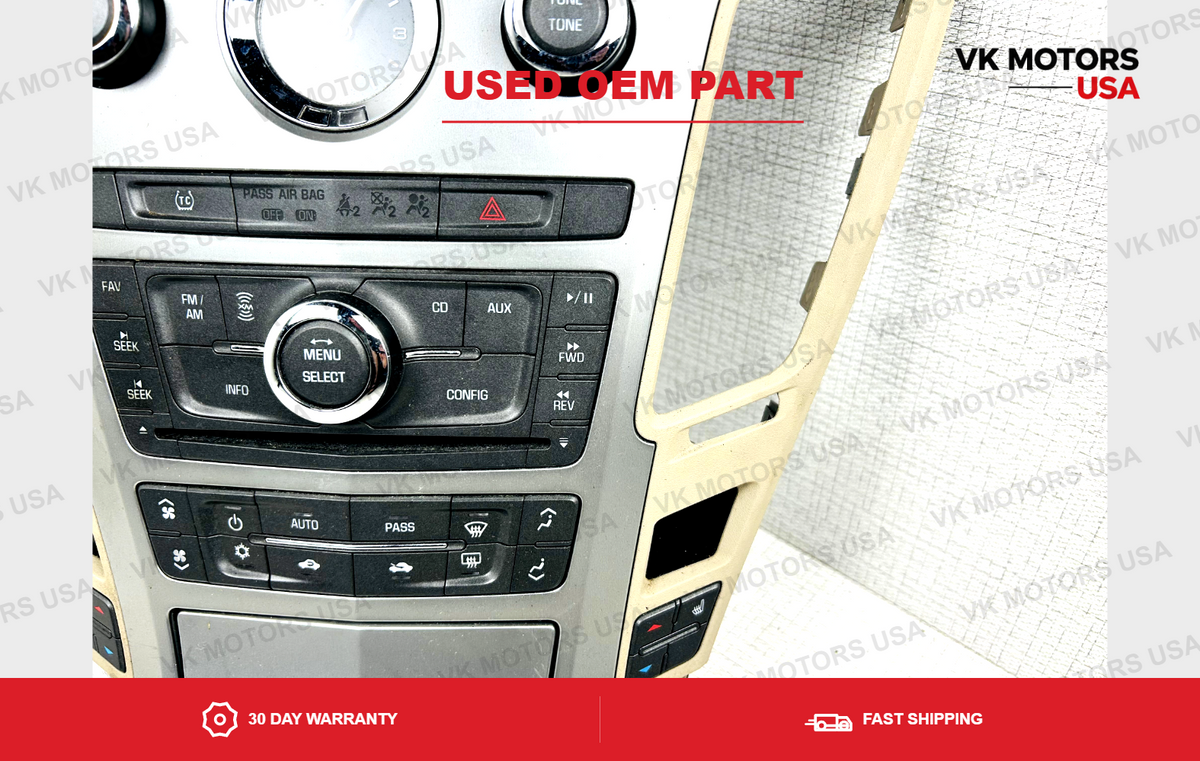 Dash AM FM Radio Stereo Control Panel Trim Bezel Cadillac CTS 2008-2013 OEM
