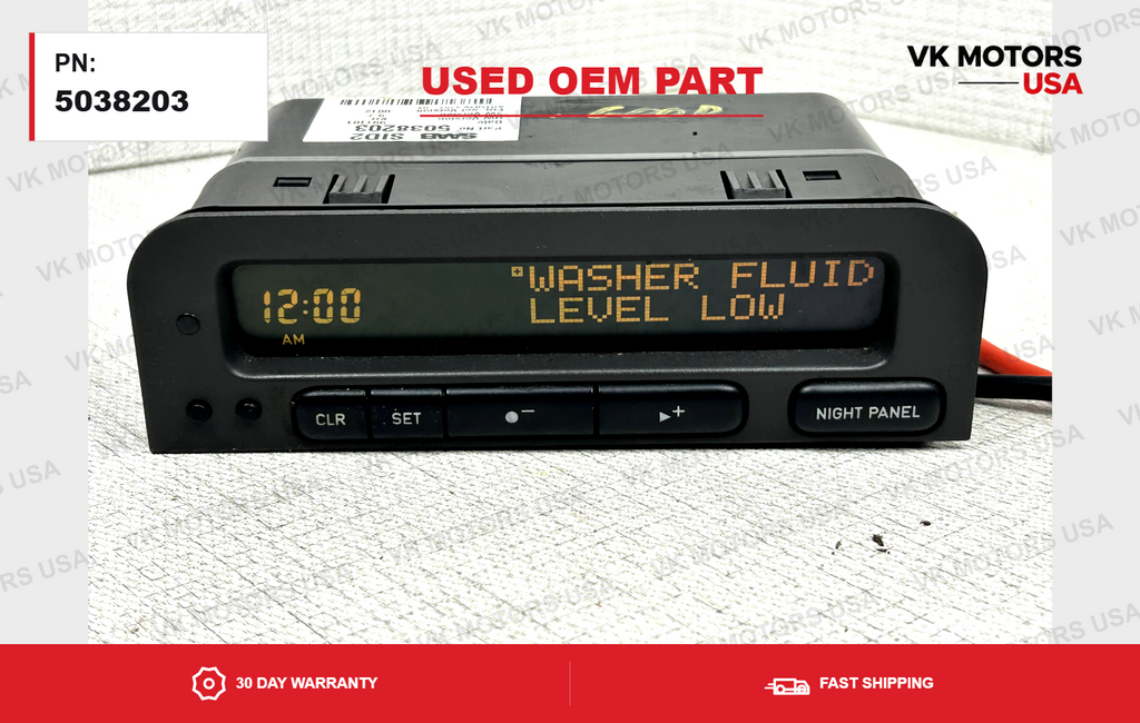 1999-2003 Saab 9-3 SID2 Information Radio Clock Display P/N: 5038203 OEM