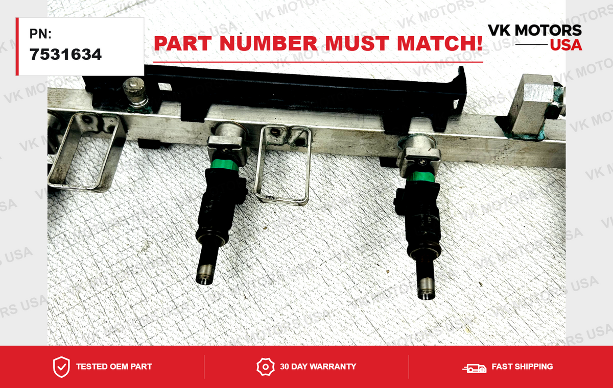 07-13 BMW E90 328i 128i N51 Engine Motor Fuel Injector Rail  OEM 7531634