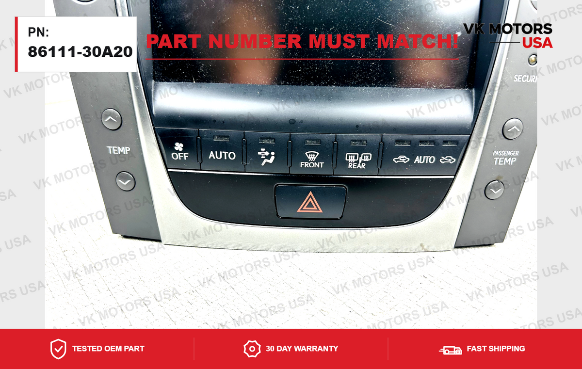2007-2010 Lexus GS350 Navigation GPS Screen Display Radio OEM 86111-30A20