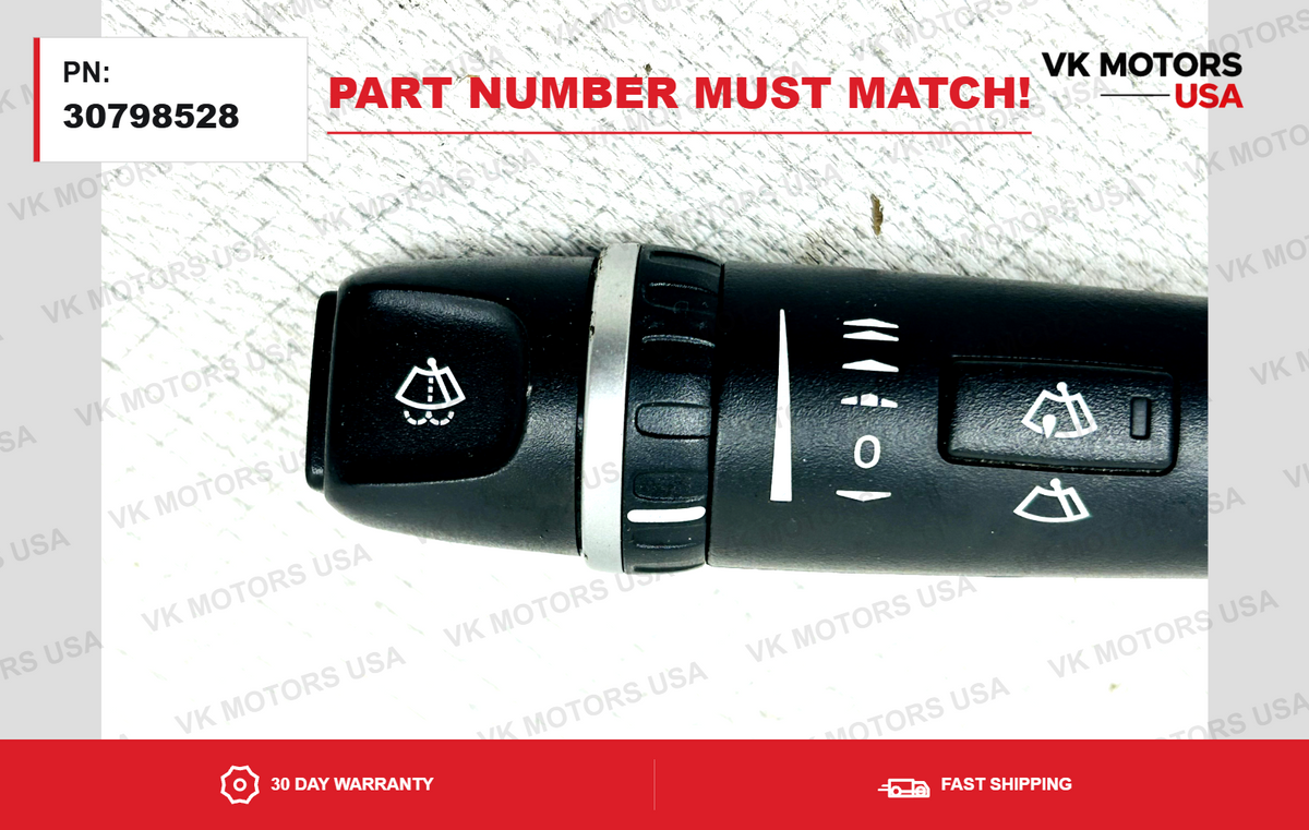 Windshield Wiper Control Switch Volvo S60 S80 Stalk Silver OEM 30798528