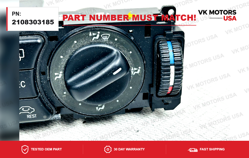 1998-2000 Mercedes W210 W202 Heating Climate Control Switch   2108303185 BOSCH