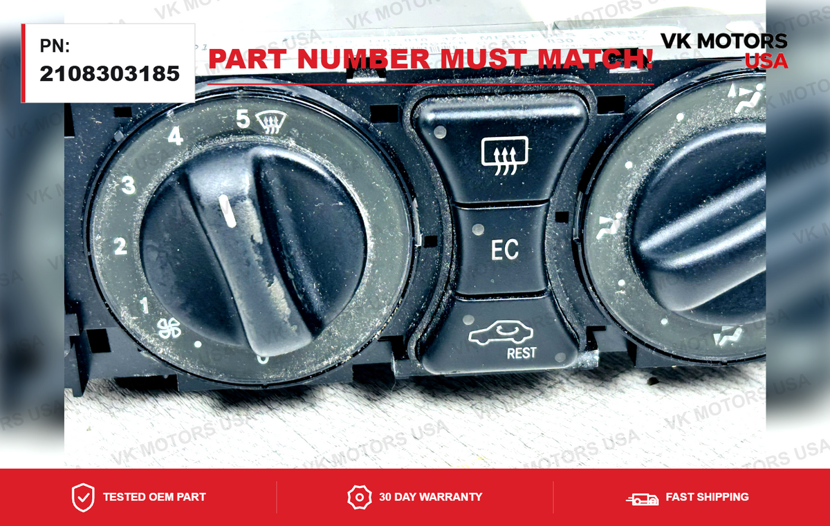 1998-2000 Mercedes W210 W202 Heating Climate Control Switch   2108303185 BOSCH