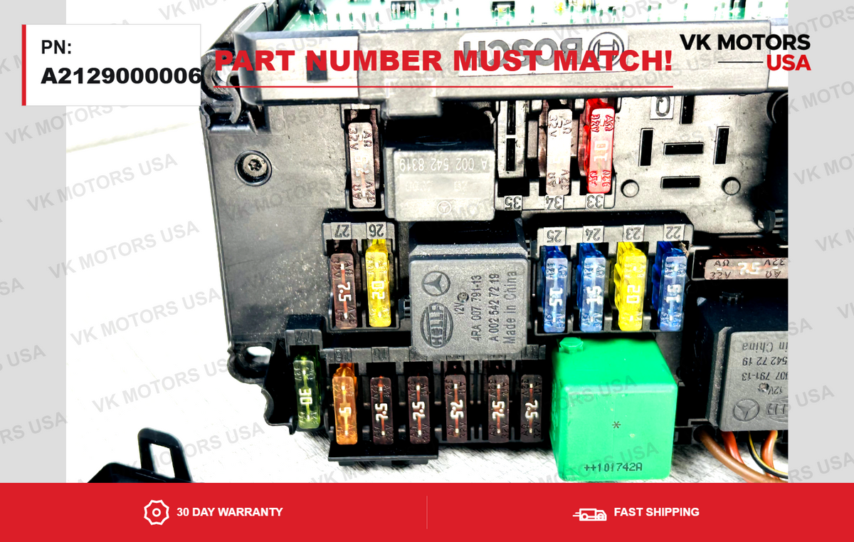 10-15 Mercedes W204 C250 SLK250 E350 Front SAM Module Fuse Box A2129000006 OEM