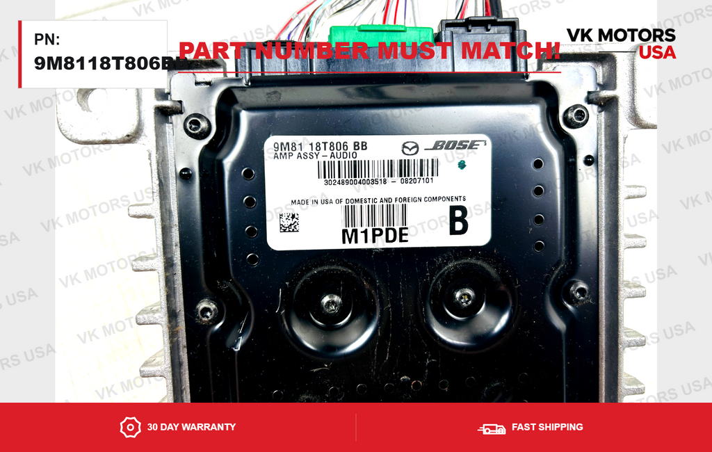 2009-2013 Mazda 6 Radio Stereo Amplifier Bose Amp 9M8118T806BB OEM