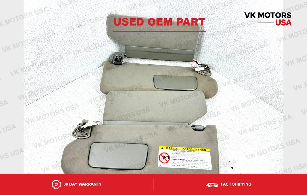 2000-2006 Toyota Tundra Sequoia Driver Passenger Left Right Sun Visor OEM Gray